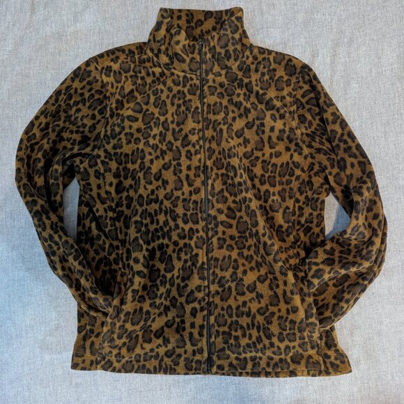 Lauren Active Ralph Lauren Leopard Fleece Jacket Full-Zip Women - Size L - Picture 7 of 11